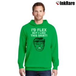 Men’s The Hulk I'd Flex But I Like This Marvel Pullover Hoodie in irish green | Cozy, Durable, Modern Fit