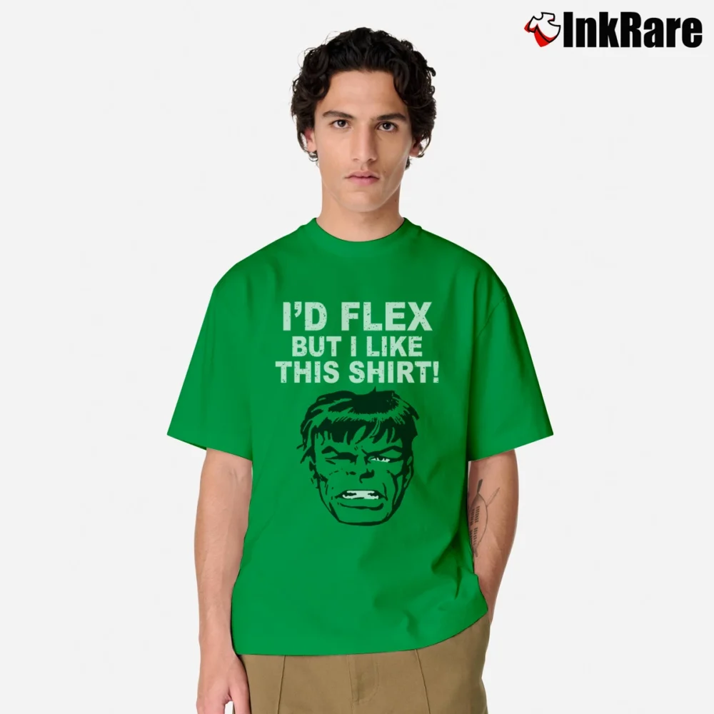 Men’s The Hulk I'd Flex But I Like This Marvel Classic T-Shirt in irish green | Soft, Breathable Everyday Wear