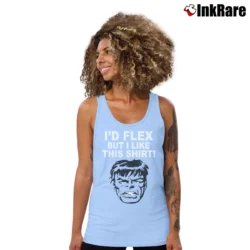Women’s The Hulk I'd Flex But I Like This Marvel Tank Top in light blue | Lightweight, Movement-Friendly