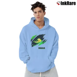 Men’s The Hulk Marvel Movie Promo Pullover Hoodie in light blue | Cozy, Durable, Modern Fit