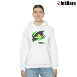 Women’s The Hulk Marvel Movie Promo Cozy Hoodie in white | Warm, Structured, Stylish