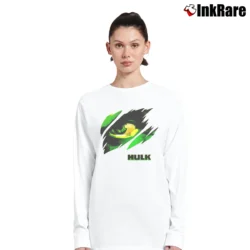 Women’s The Hulk Marvel Movie Promo Long-Sleeve Top in white | Sleek, Versatile, All-Season