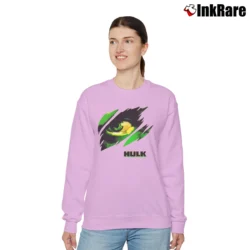 Women’s The Hulk Marvel Movie Promo Relaxed Sweatshirt in light pink | Soft, Laid-Back Vibe