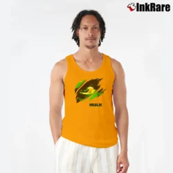 Men’s The Hulk Marvel Movie Promo Tank Top in orange | Breathable, Active-Friendly Design
