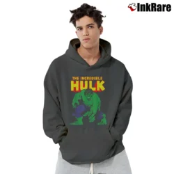 Men’s The Incredible Hulk Distressed Portrait Marvel Pullover Hoodie in charcoal | Cozy, Durable, Modern Fit
