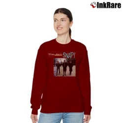 Women’s The Jam Band Logo Graphic Relaxed Sweatshirt in maroon | Soft, Laid-Back Vibe