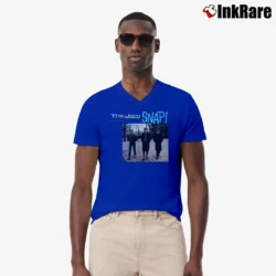Men’s The Jam Band Logo Graphic V-Neck Tee in royal blue | Sharp, Breathable, Everyday Staple