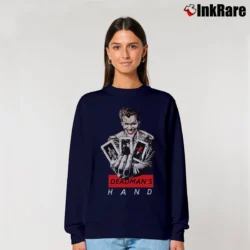 Women’s The Joker Deadman's Hand Dc Comics Relaxed Sweatshirt in navy | Soft, Laid-Back Vibe
