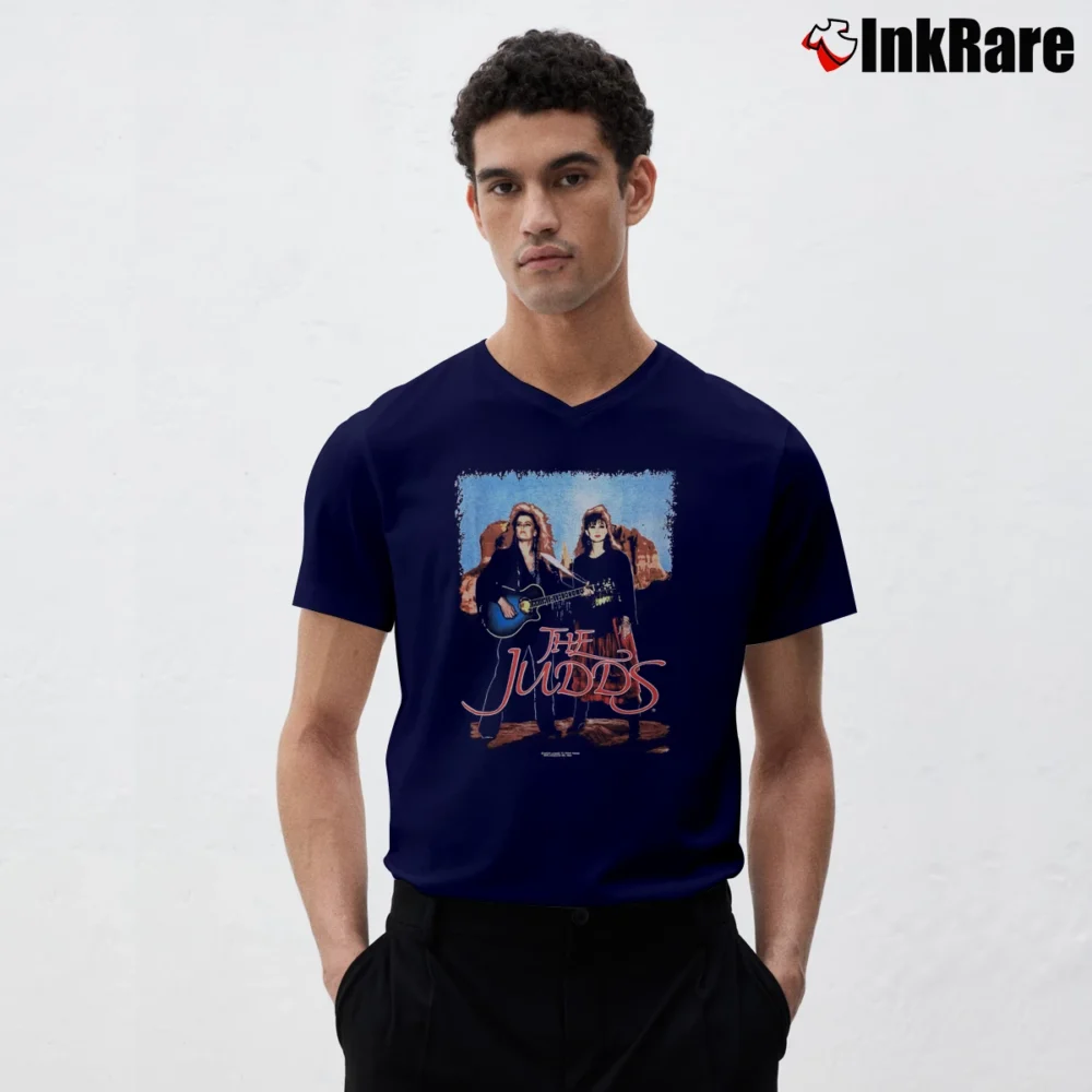 Men’s The Judds Farewell Tour 1991 V-Neck Tee in navy | Sharp, Breathable, Everyday Staple