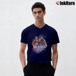 Men’s The Kabuki Warriors V-Neck Tee in navy | Sharp, Breathable, Everyday Staple