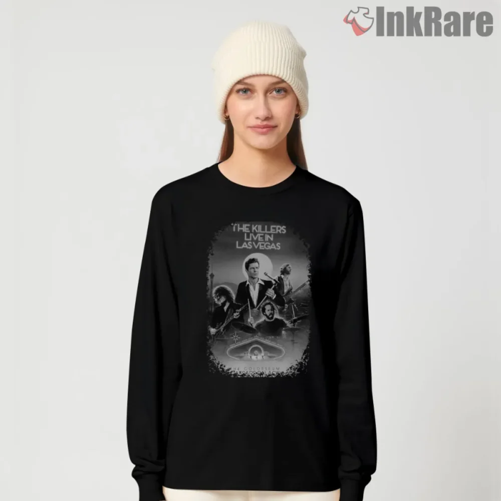 The Killers Las Vegas Shirt graphic on black long sleeve