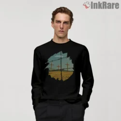 The Killers Pressure Machine Shirt with three crosses and barbed wire frame on black long sleeve