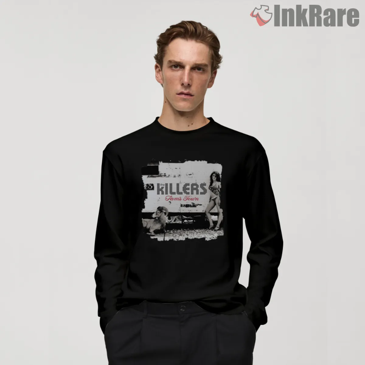 Sam's Town Long Sleeve Black Long sleeve black tee with Sam's Town cover scene