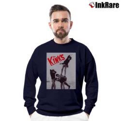 Men’s the kinks retro poster vintage music Crewneck Sweatshirt in navy | Cozy Fabric, Clean Style