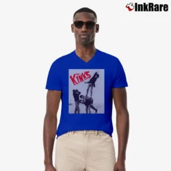 Men’s the kinks retro poster vintage music V-Neck Tee in royal blue | Sharp, Breathable, Everyday Staple