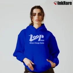 Women’s The Loop FM98 Where Chicago Rocks Chicago Rocks Cozy Hoodie in royal blue | Warm, Structured, Stylish