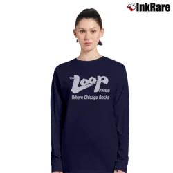 Women’s The Loop FM98 Where Chicago Rocks Chicago Rocks Long-Sleeve Top in navy | Sleek, Versatile, All-Season