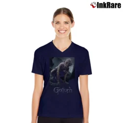 Women’s The Lord Of The Rings Gollum V-Neck Tee in navy | Chic Neckline, Soft Texture