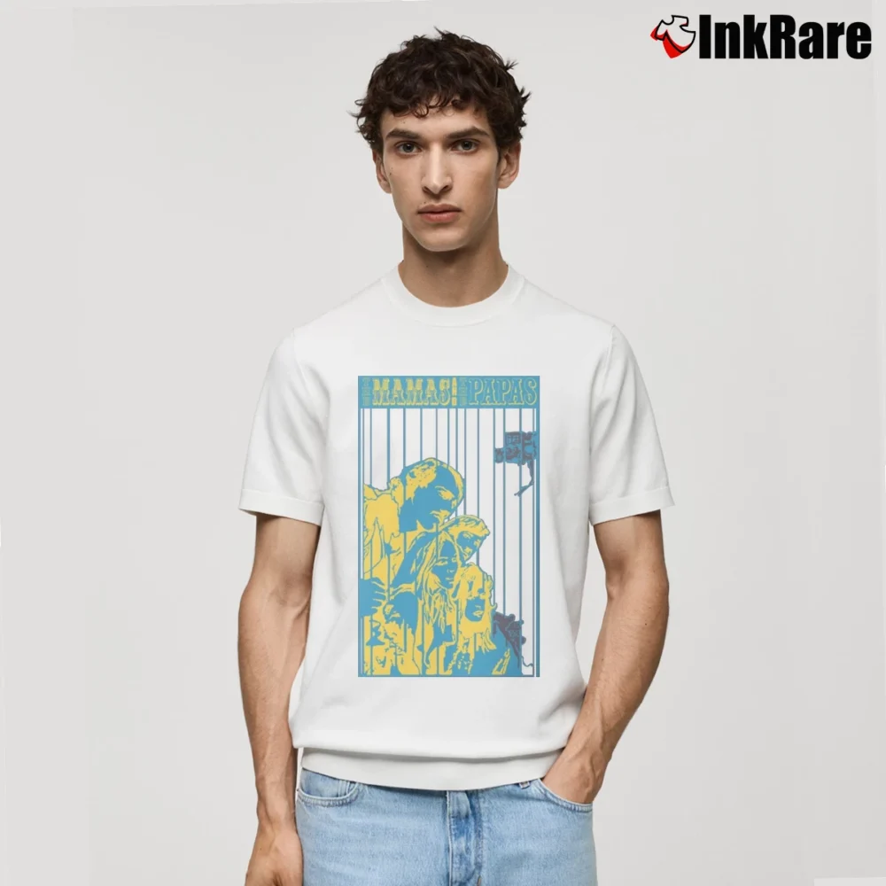 Men’s The Mamas And The Papas Retro Music Classic T-Shirt in white | Soft, Breathable Everyday Wear