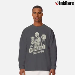 Men’s The Mandalorian And Grogu Dadalorian Fathers Day Long-Sleeve Shirt in charcoal | Sleek, Lightweight, Year-Round Wear
