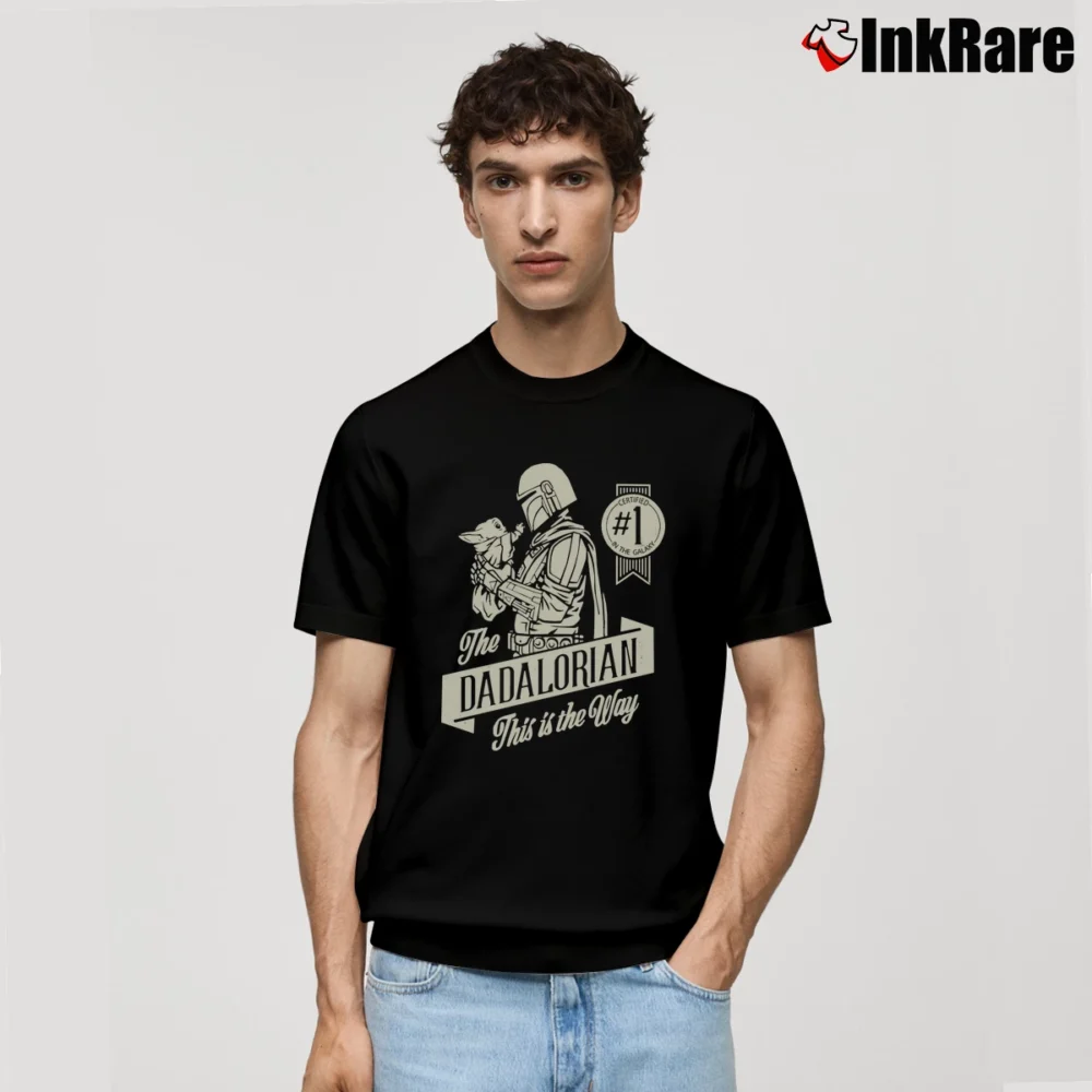 Men’s The Mandalorian And Grogu Dadalorian Fathers Day Classic T-Shirt in black | Soft, Breathable Everyday Wear