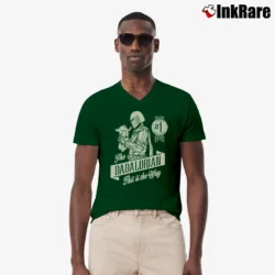 Men’s The Mandalorian And Grogu Dadalorian Fathers Day V-Neck Tee in forest green | Sharp, Breathable, Everyday Staple