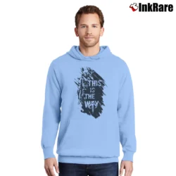 Men’s The Mandalorian This Is The Way Pullover Hoodie in light blue | Cozy, Durable, Modern Fit