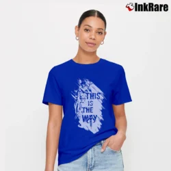 Women’s The Mandalorian This Is The Way Star Wars Quote Signature T-Shirt in royal blue | Soft, Flattering Fit