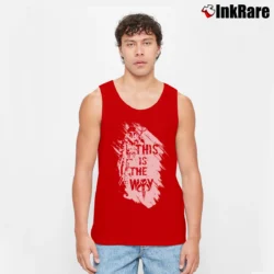 Men’s The Mandalorian This Is The Way Star Wars Quote Tank Top in red | Breathable, Active-Friendly Design