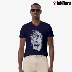 Men’s The Mandalorian This Is The Way Star Wars Quote V-Neck Tee in navy | Sharp, Breathable, Everyday Staple
