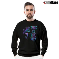 Men’s The Mandalorian This Is The Way Star Wars Crewneck Sweatshirt in black | Cozy Fabric, Clean Style