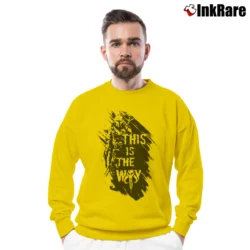 Men’s The Mandalorian This Is The Way Crewneck Sweatshirt in yellow | Cozy Fabric, Clean Style