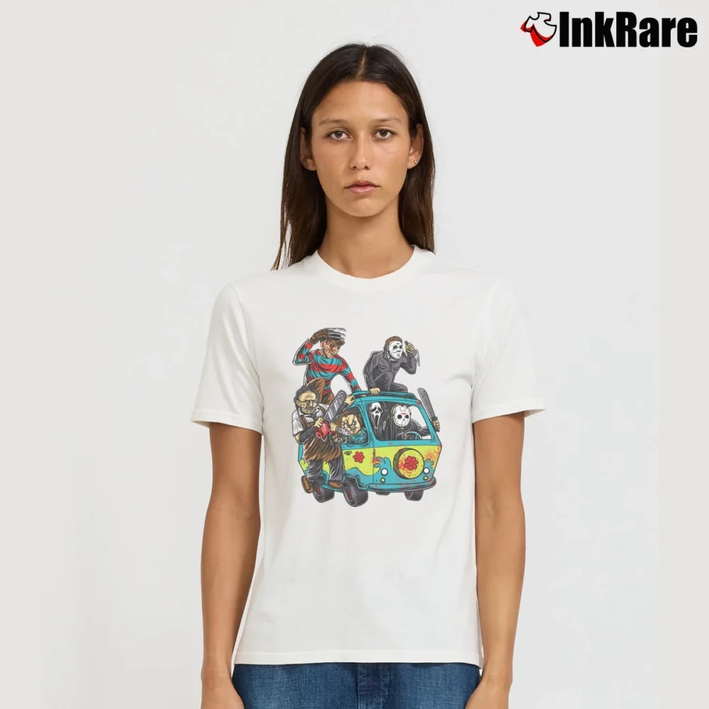 Women’s The Massacre Machine Halloween Horror Signature T-Shirt in white | Soft, Flattering Fit