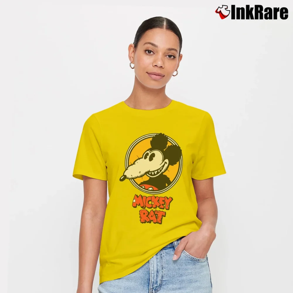 Women’s The Mickey Rat Parody Graphic Signature T-Shirt in yellow | Soft, Flattering Fit