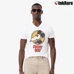 Men’s The Mickey Rat Parody Graphic V-Neck Tee in white | Sharp, Breathable, Everyday Staple