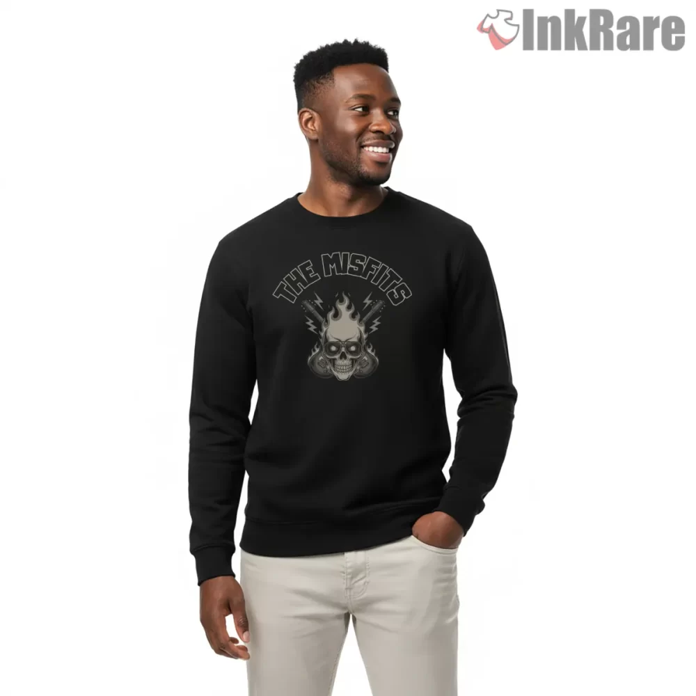 The Misfits Flaming Skull Crest Graphic Shirt on graphic shirt for men graphic tee