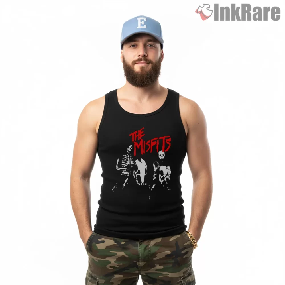 The Misfits Live Stage Punk Shirt on black tank top for men graphic tee