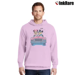 Men’s The Most Magical Mickey And Minnie Couple Pullover Hoodie in light pink | Cozy, Durable, Modern Fit