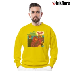 Men’s The Mothers Of Invention Freak Out Crewneck Sweatshirt in yellow | Cozy Fabric, Clean Style