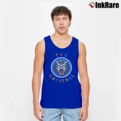 Men’s The National Siberian Tiger Graphic Band Tank Top in royal blue | Breathable, Active-Friendly Design
