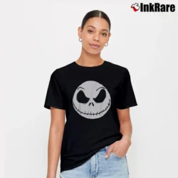 Women’s The Nightmare Before Christmas Jack Skellington Face T-Shirt in black | Soft, Flattering Fit