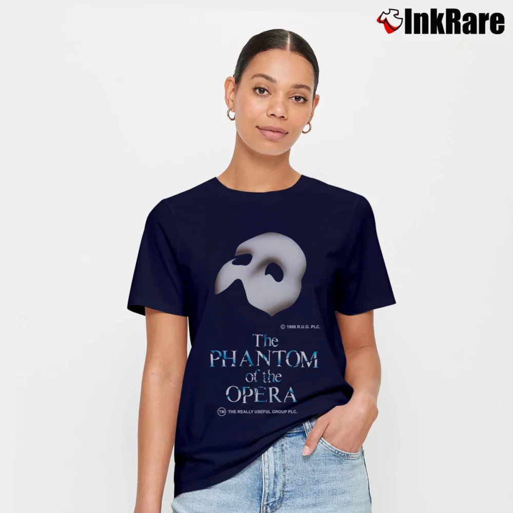 Women’s The Phantom Of The Opera 80s Musical Signature T-Shirt in navy | Soft, Flattering Fit