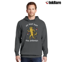 Men’s The Pokeman Pikachu Parody Pokemon Pullover Hoodie in charcoal | Cozy, Durable, Modern Fit