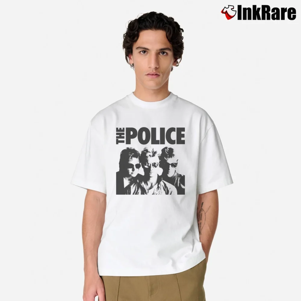 Men’s The Police Band Uk Sting Music Classic T-Shirt in white | Soft, Breathable Everyday Wear