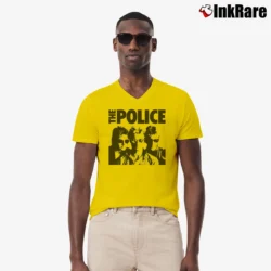 Men’s The Police Band Uk Sting Music V-Neck Tee in yellow | Sharp, Breathable, Everyday Staple