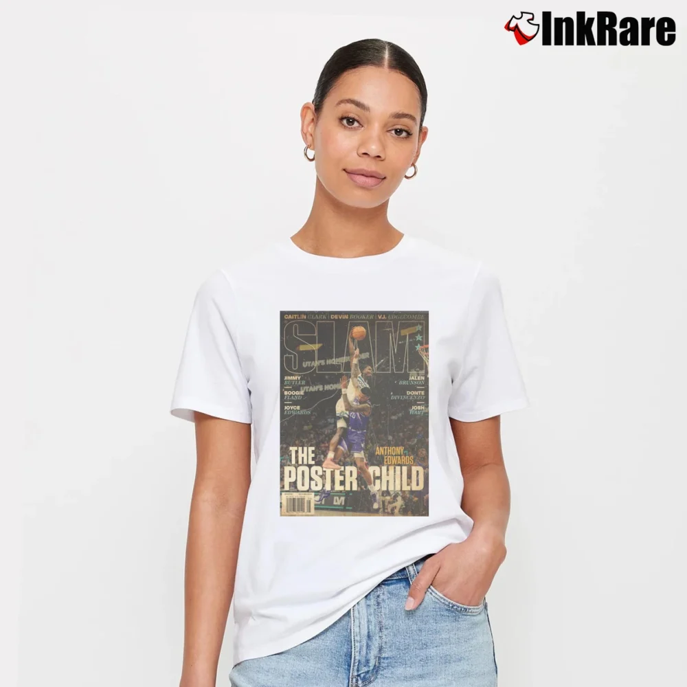 Women’s The Poster Child Anthony Edwards Dunk Signature T-Shirt in white | Soft, Flattering Fit