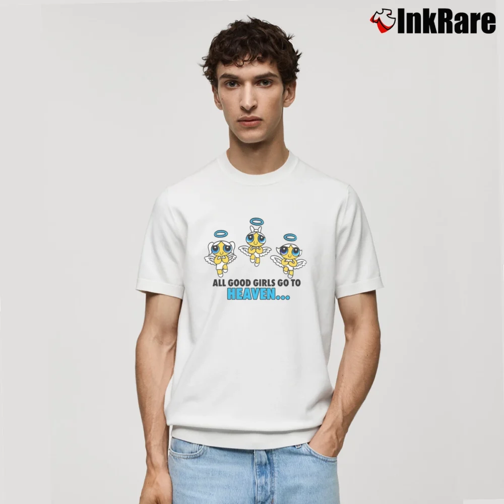 Men’s The Powerpuff Girls Good Girls Go To Heaven Classic T-Shirt in white | Soft, Breathable Everyday Wear