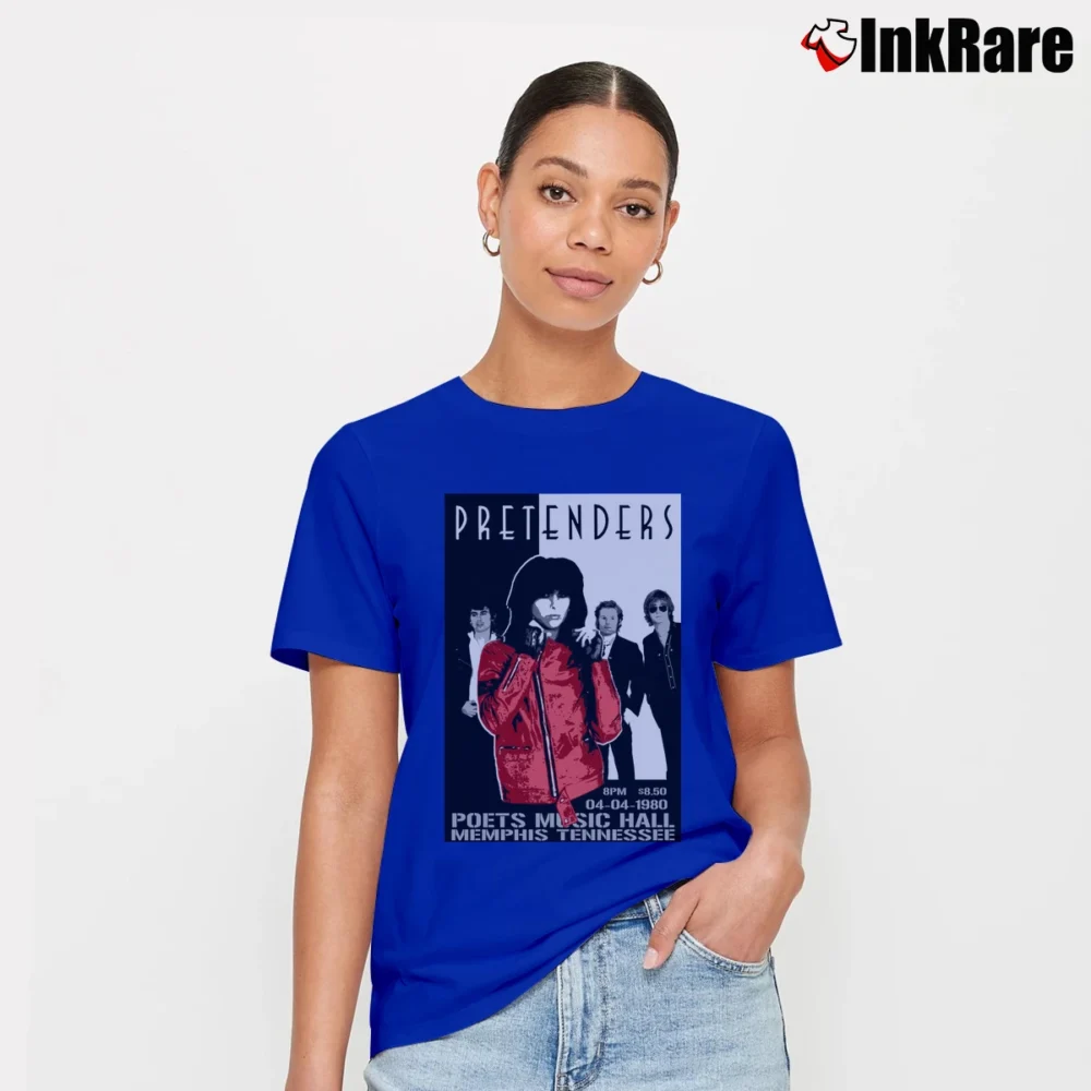 Women’s The Pretenders Band Graphic Signature T-Shirt in royal blue | Soft, Flattering Fit