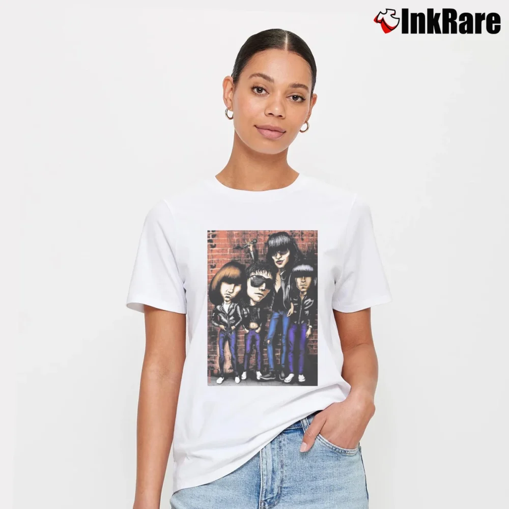 Women’s The Ramones Game Baseball Signature T-Shirt in white | Soft, Flattering Fit