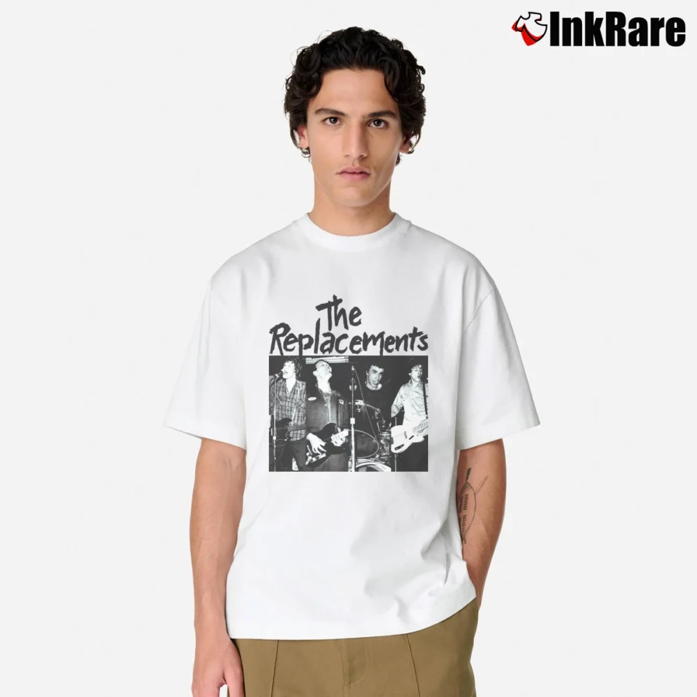 Men’s The Replacements Punk Rock Band Graphic Classic T-Shirt in white | Soft, Breathable Everyday Wear